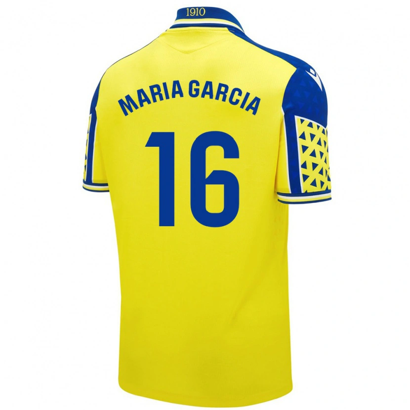 Danxen Uomo Maglia Maria García Fernández #16 Giallo Blu Kit Gara Home 2024/25 Maglietta