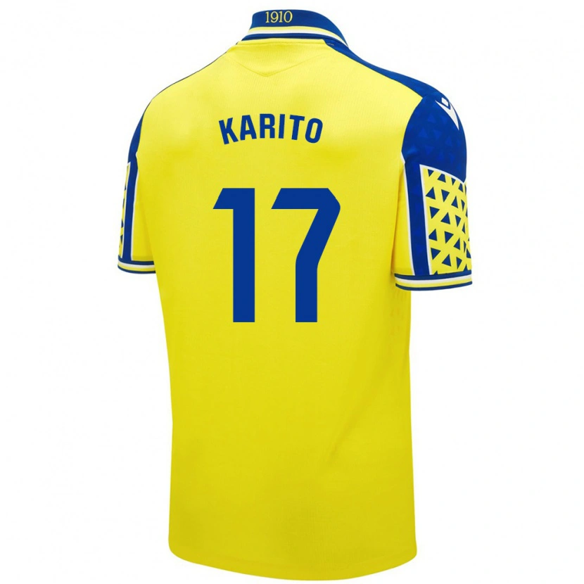 Danxen Uomo Maglia Carolina De Los Santos Mellado #17 Giallo Blu Kit Gara Home 2024/25 Maglietta