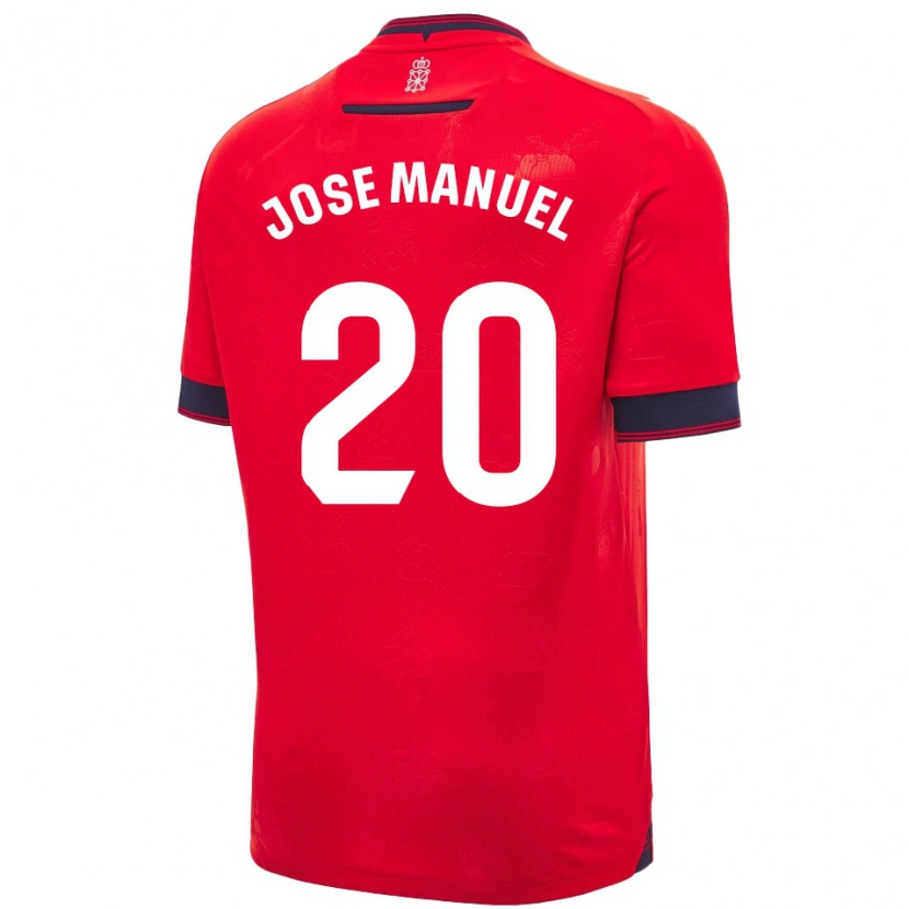 Danxen Uomo Maglia José Manuel Arnáiz #20 Rosso Bianco Kit Gara Home 2024/25 Maglietta
