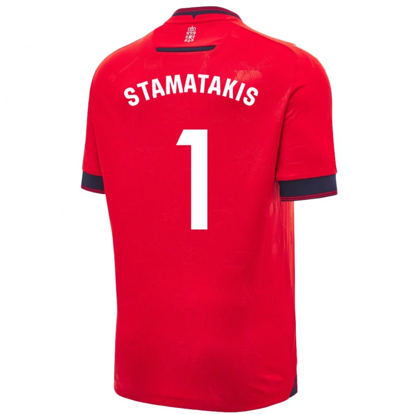 Danxen Uomo Maglia Dimitrios Stamatakis #1 Rosso Bianco Kit Gara Home 2024/25 Maglietta