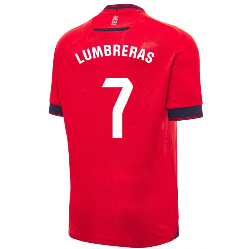 Danxen Uomo Maglia Carlos Lumbreras #7 Rosso Bianco Kit Gara Home 2024/25 Maglietta