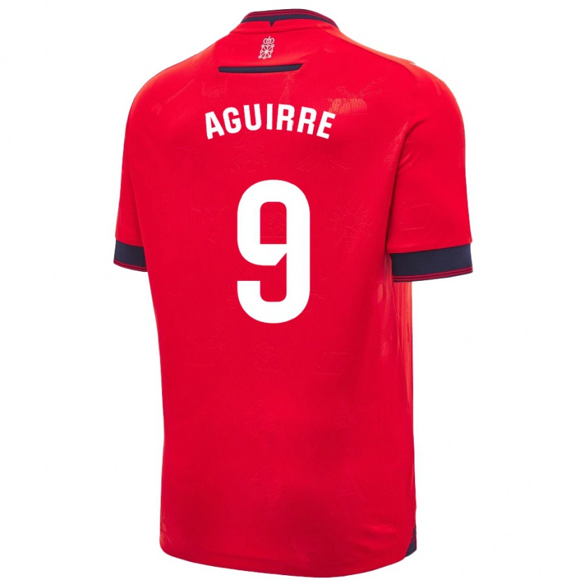 Danxen Uomo Maglia Jorge Aguirre #9 Rosso Bianco Kit Gara Home 2024/25 Maglietta