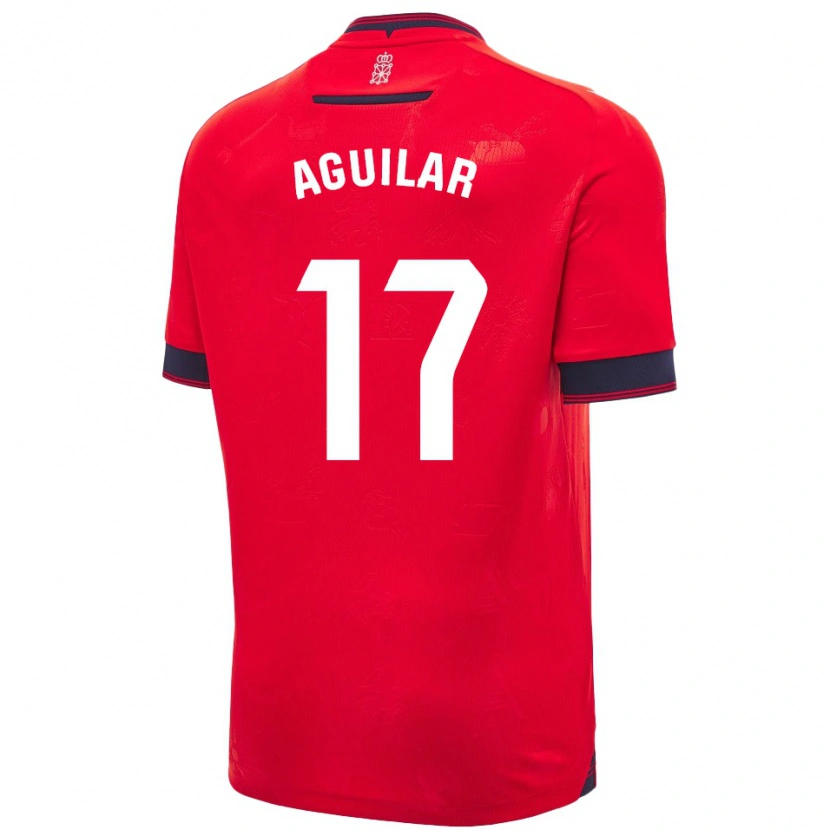 Danxen Uomo Maglia Eneko Aguilar #17 Rosso Bianco Kit Gara Home 2024/25 Maglietta