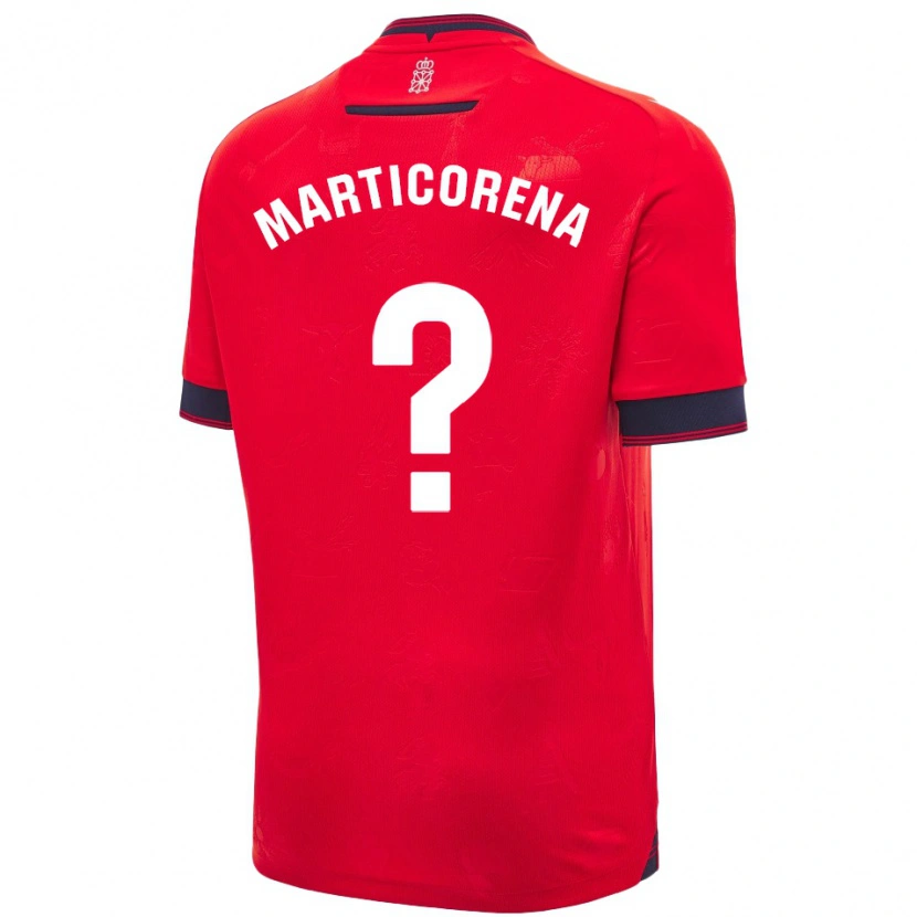 Danxen Uomo Maglia Ander Marticorena #0 Rosso Bianco Kit Gara Home 2024/25 Maglietta