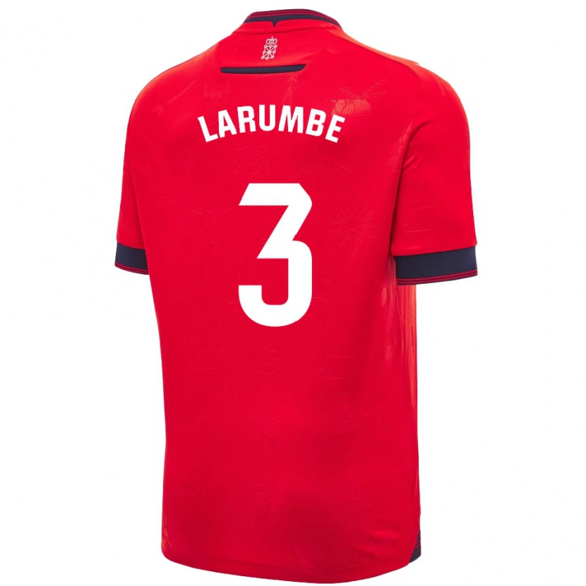 Danxen Uomo Maglia Saioa Larumbe Beloqui #3 Rosso Bianco Kit Gara Home 2024/25 Maglietta