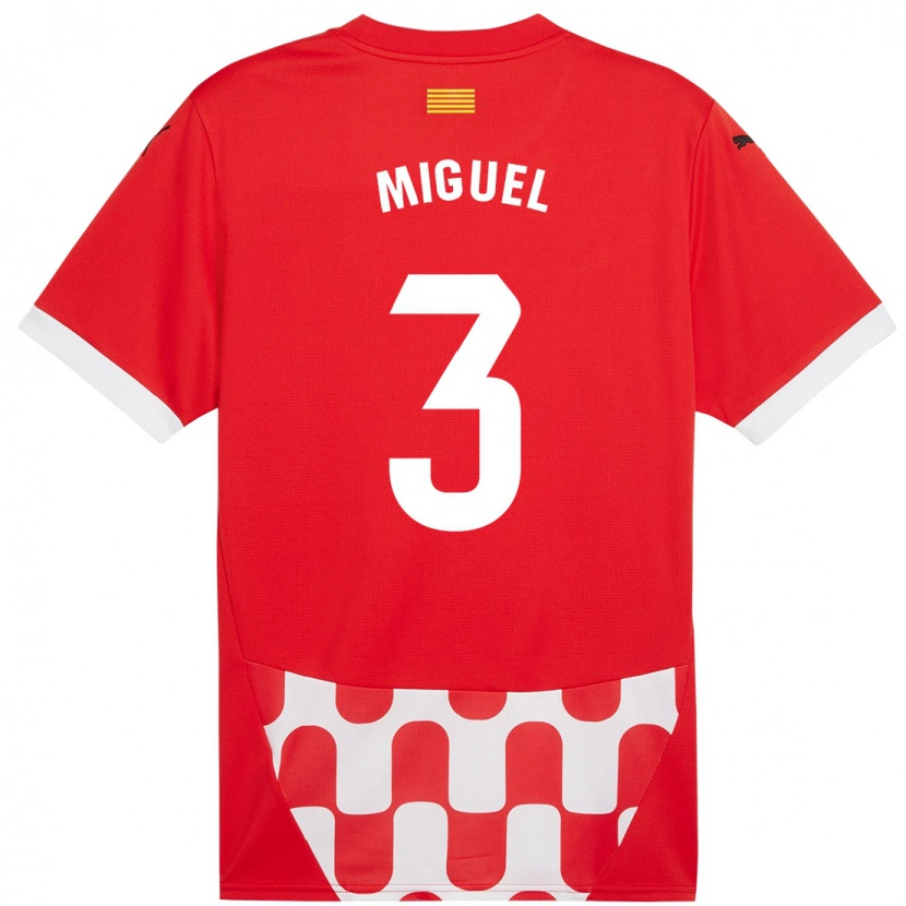 Danxen Uomo Maglia Miguel Gutiérrez #3 Rosso Bianco Kit Gara Home 2024/25 Maglietta