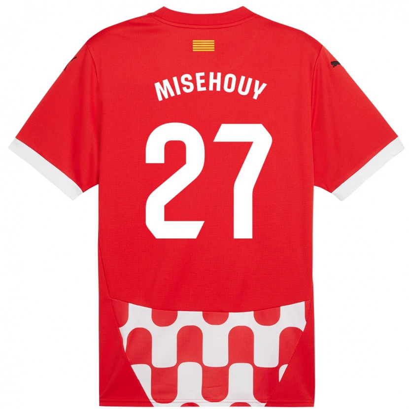 Danxen Uomo Maglia Gabriel Misehouy #27 Rosso Bianco Kit Gara Home 2024/25 Maglietta