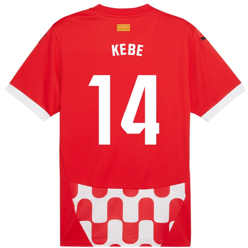 Danxen Uomo Maglia Moussa Kébé #14 Rosso Bianco Kit Gara Home 2024/25 Maglietta