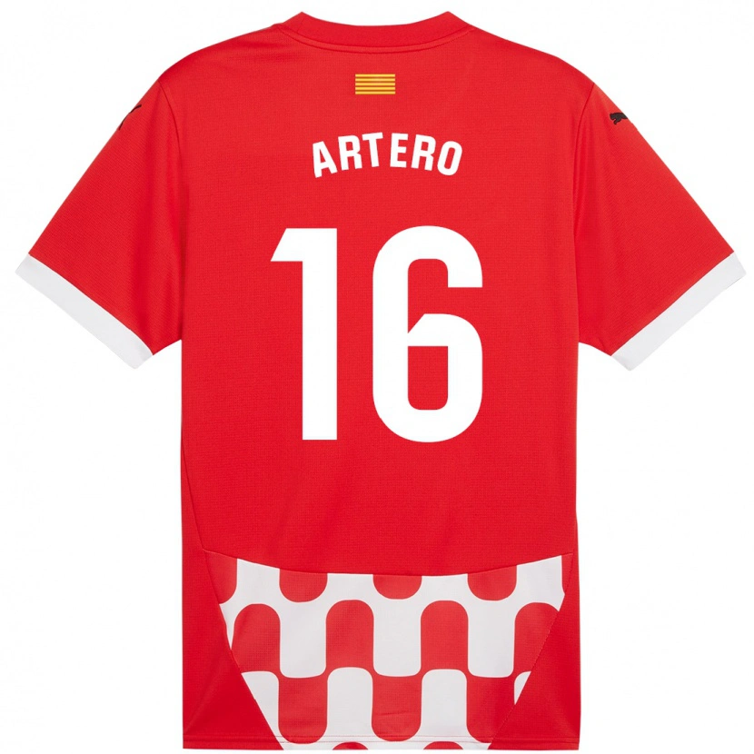 Danxen Uomo Maglia Ricard Artero #16 Rosso Bianco Kit Gara Home 2024/25 Maglietta