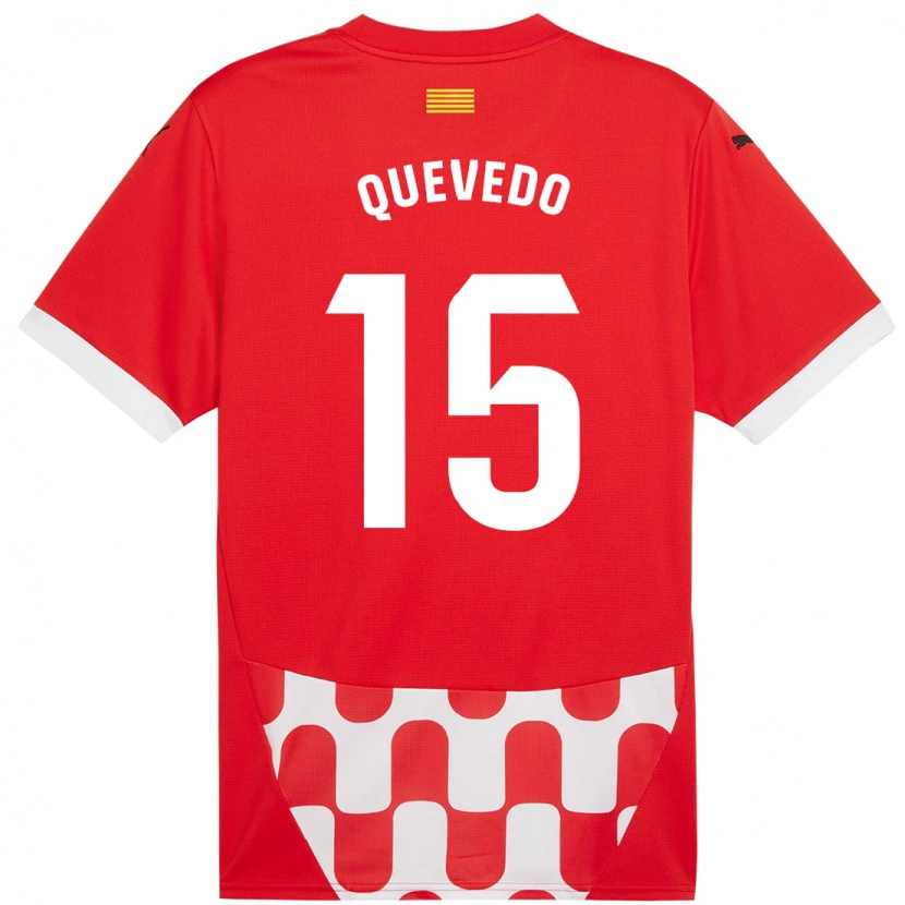 Danxen Uomo Maglia Erik Quevedo #15 Rosso Bianco Kit Gara Home 2024/25 Maglietta