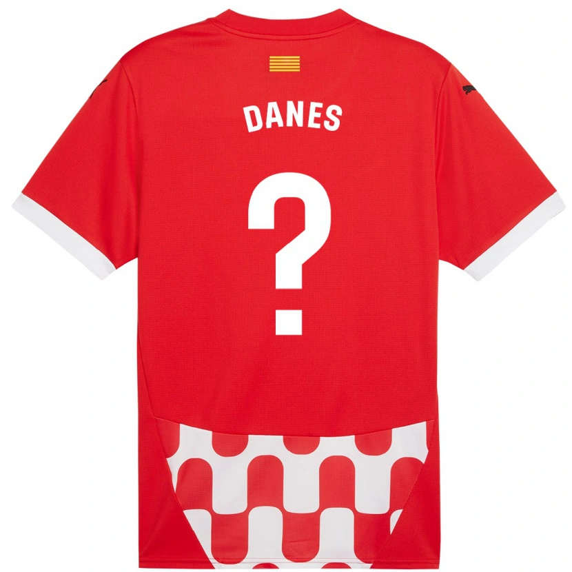 Danxen Uomo Maglia Jan Danés #0 Rosso Bianco Kit Gara Home 2024/25 Maglietta