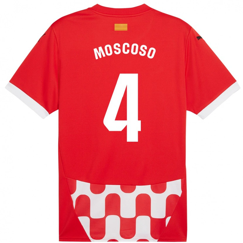 Danxen Uomo Maglia Miriam Moscoso #4 Rosso Bianco Kit Gara Home 2024/25 Maglietta