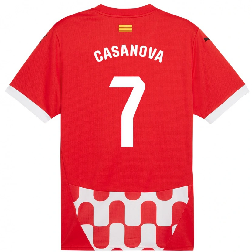 Danxen Uomo Maglia Àstrid Casanova #7 Rosso Bianco Kit Gara Home 2024/25 Maglietta