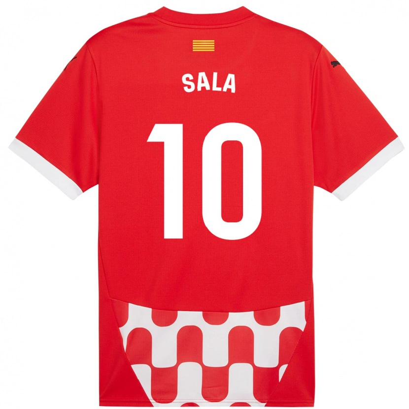 Danxen Uomo Maglia Georgina Sala #10 Rosso Bianco Kit Gara Home 2024/25 Maglietta