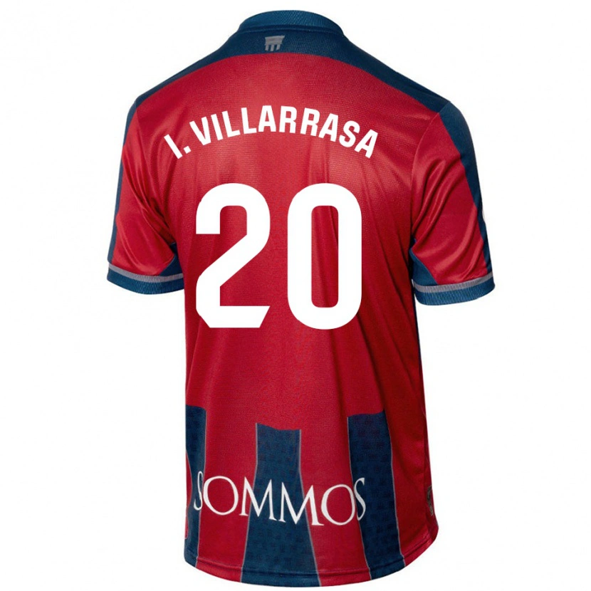 Danxen Uomo Maglia Ignasi Vilarrasa #20 Rosso Blu Kit Gara Home 2024/25 Maglietta