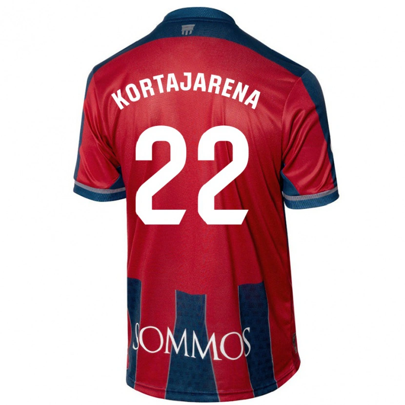 Danxen Uomo Maglia Iker Kortajarena #22 Rosso Blu Kit Gara Home 2024/25 Maglietta