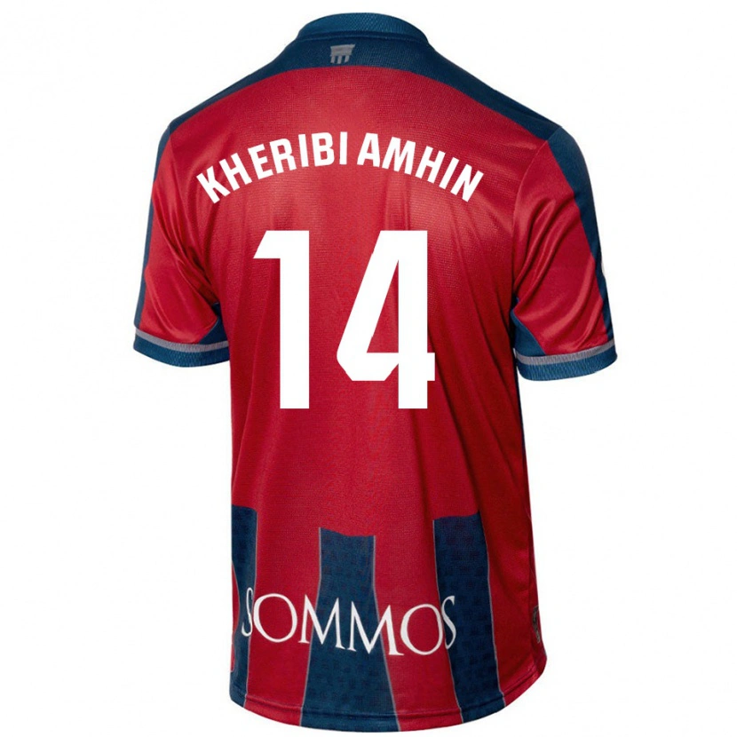 Danxen Uomo Maglia Nabil Kheribi Amhin #14 Rosso Blu Kit Gara Home 2024/25 Maglietta