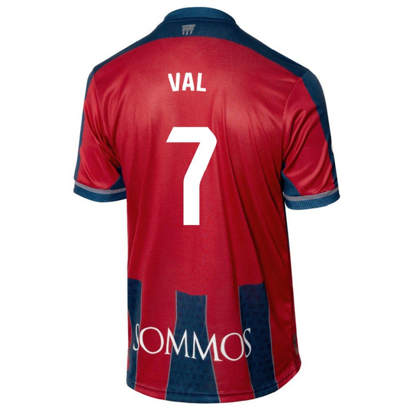 Danxen Uomo Maglia Rodri Val #7 Rosso Blu Kit Gara Home 2024/25 Maglietta