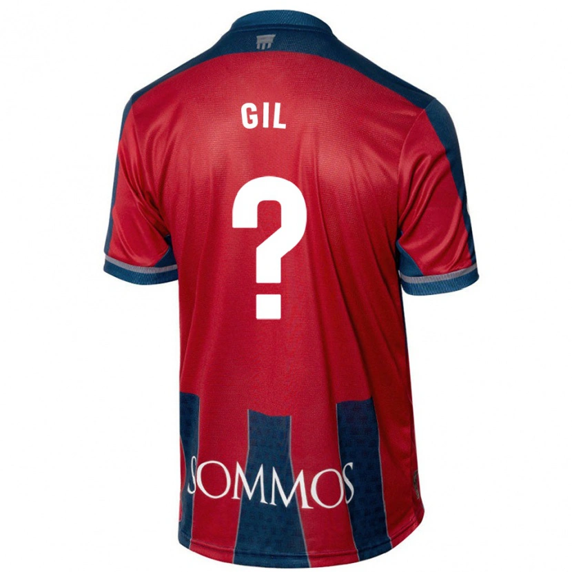Danxen Uomo Maglia Iker Gil #0 Rosso Blu Kit Gara Home 2024/25 Maglietta