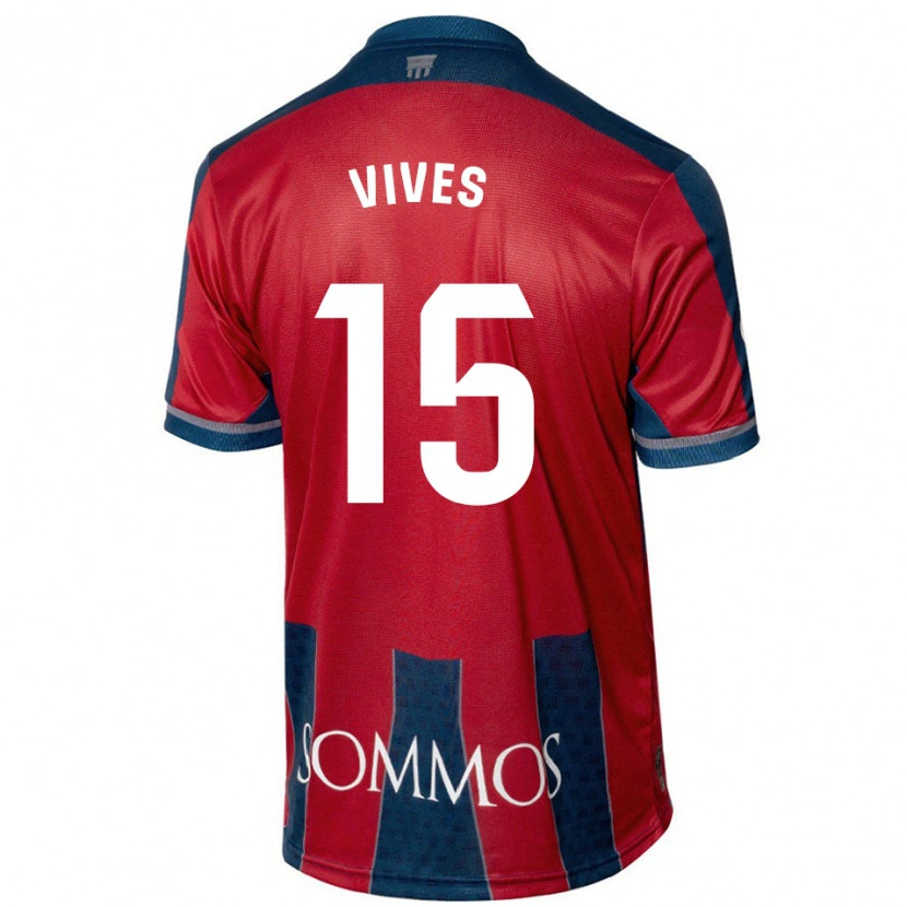 Danxen Uomo Maglia Helena Vives #15 Rosso Blu Kit Gara Home 2024/25 Maglietta