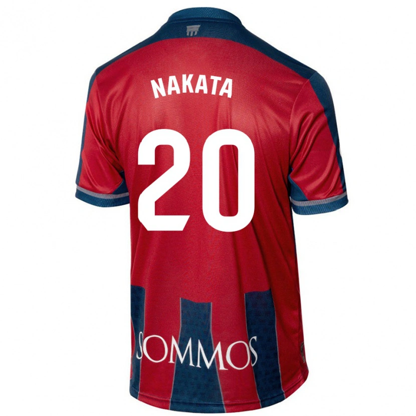 Danxen Uomo Maglia Yuki Nakata #20 Rosso Blu Kit Gara Home 2024/25 Maglietta