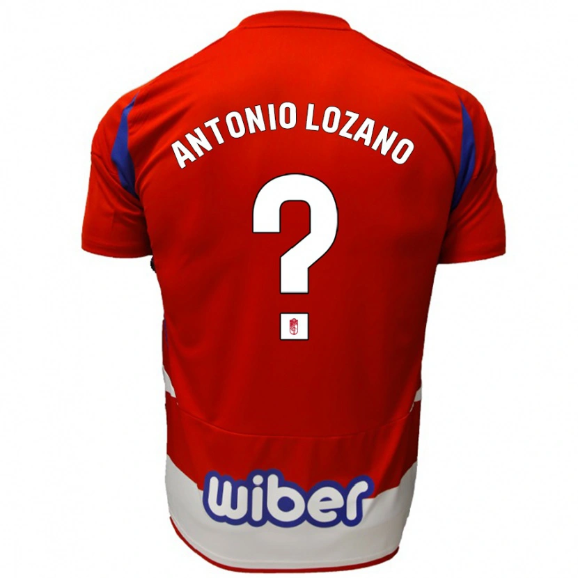 Danxen Uomo Maglia José Antonio Lozano #0 Rosso Bianco Blu Kit Gara Home 2024/25 Maglietta