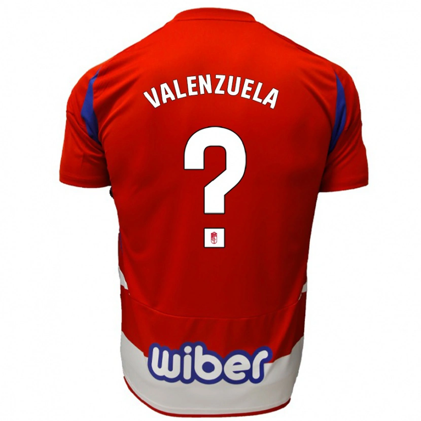 Danxen Uomo Maglia Adrián Valenzuela #0 Rosso Bianco Blu Kit Gara Home 2024/25 Maglietta