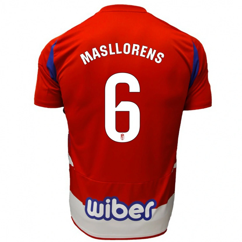 Danxen Uomo Maglia José Masllorens #6 Rosso Bianco Blu Kit Gara Home 2024/25 Maglietta