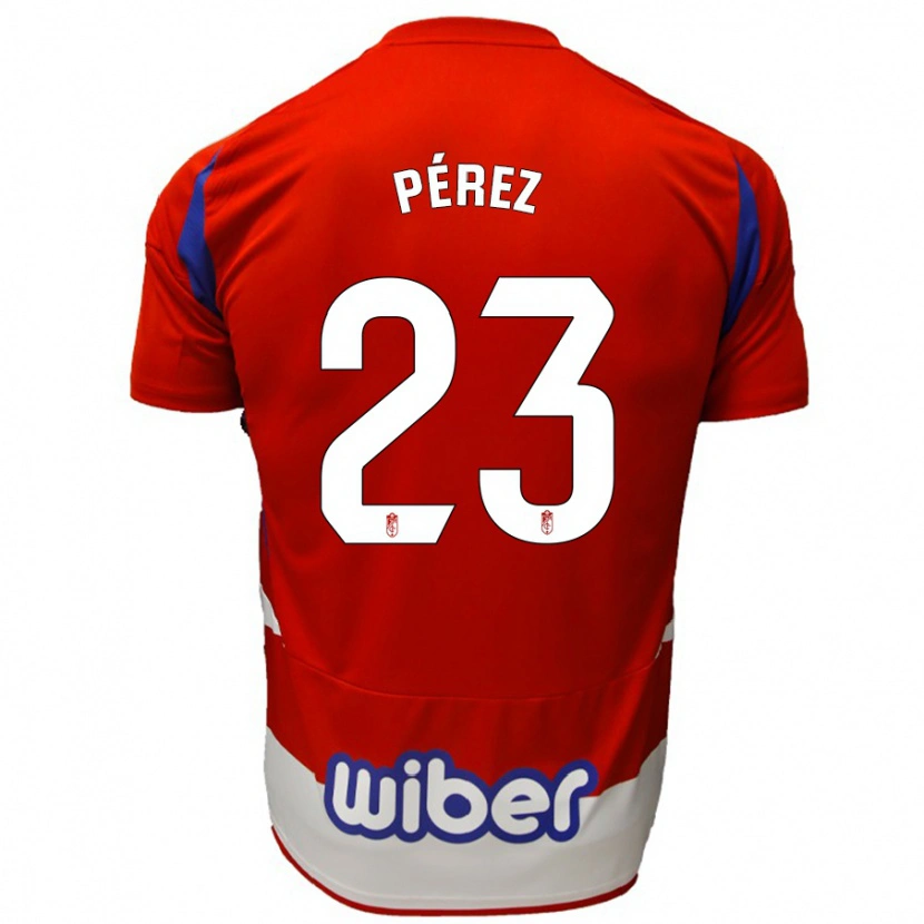 Danxen Uomo Maglia Lucas Pérez #23 Rosso Bianco Blu Kit Gara Home 2024/25 Maglietta