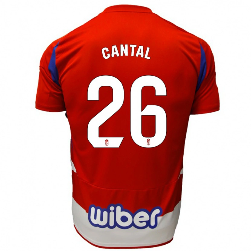Danxen Uomo Maglia Paco Cantal #26 Rosso Bianco Blu Kit Gara Home 2024/25 Maglietta
