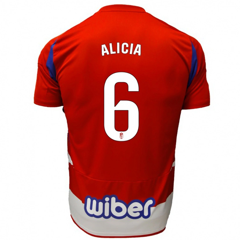 Danxen Uomo Maglia Alicia #6 Rosso Bianco Blu Kit Gara Home 2024/25 Maglietta