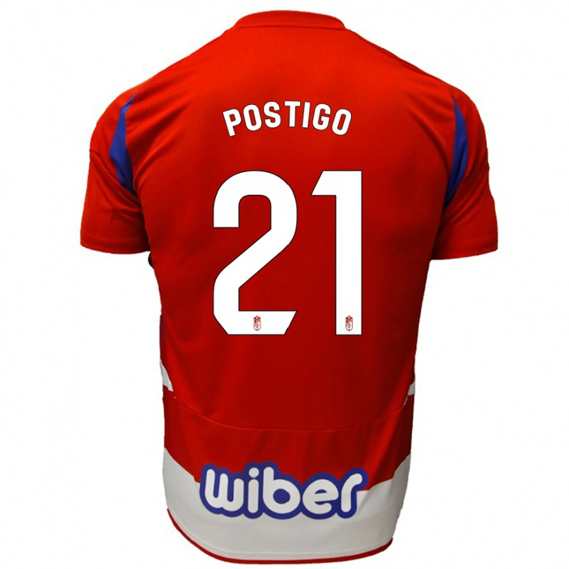 Danxen Uomo Maglia Postigo #21 Rosso Bianco Blu Kit Gara Home 2024/25 Maglietta
