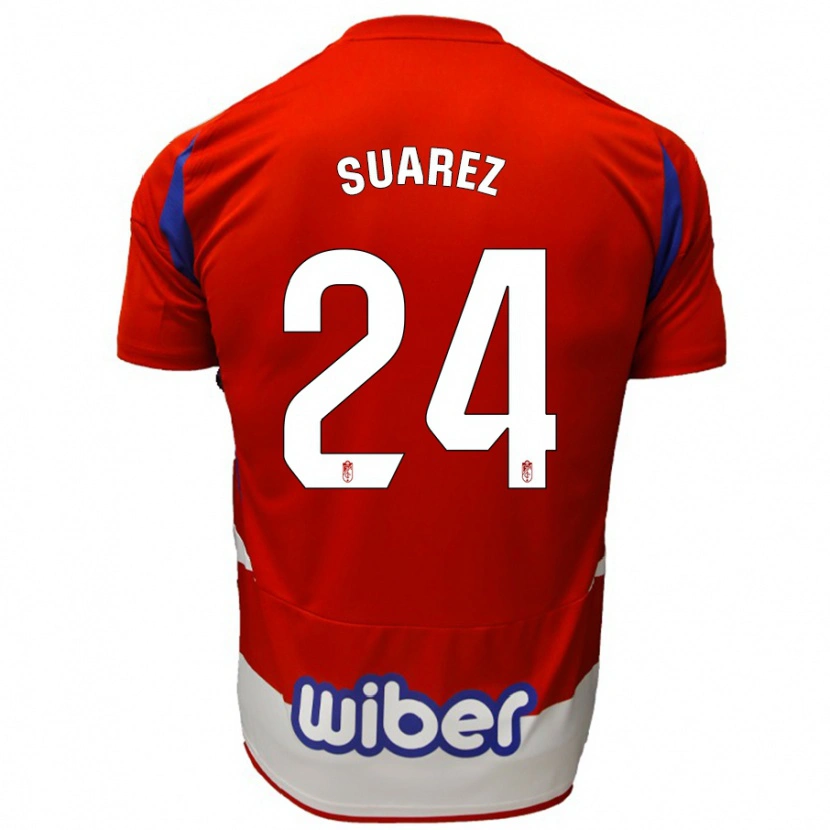 Danxen Uomo Maglia Carlota Suárez #24 Rosso Bianco Blu Kit Gara Home 2024/25 Maglietta