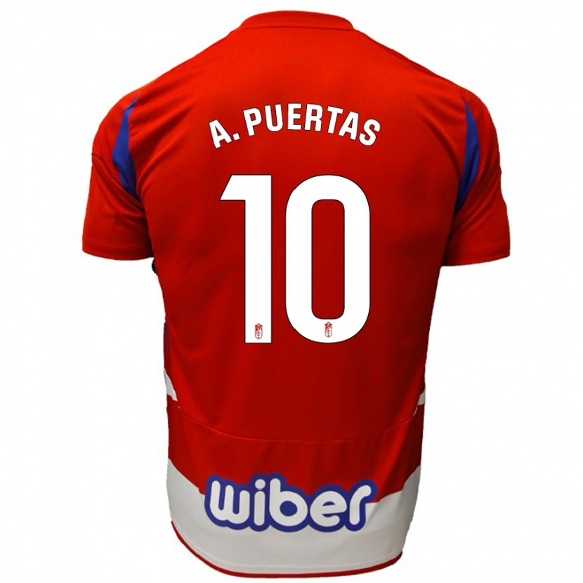 Danxen Uomo Maglia Antonio Puertas #10 Rosso Bianco Blu Kit Gara Home 2024/25 Maglietta