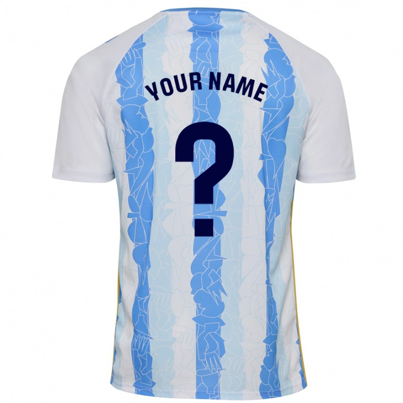 Danxen Uomo Maglia Il Tuo Nome #0 Bianco Blu Kit Gara Home 2024/25 Maglietta