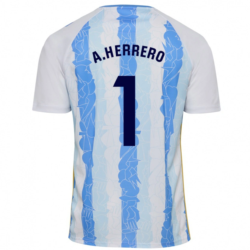 Danxen Uomo Maglia Alfonso Herrero #1 Bianco Blu Kit Gara Home 2024/25 Maglietta
