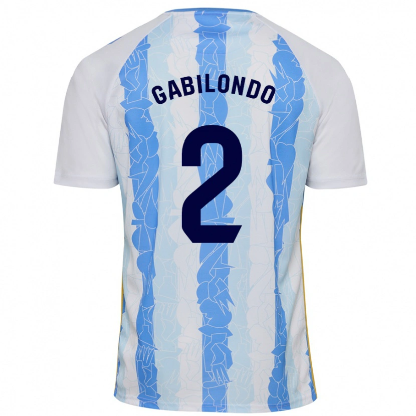 Danxen Uomo Maglia Jokin Gabilondo #2 Bianco Blu Kit Gara Home 2024/25 Maglietta