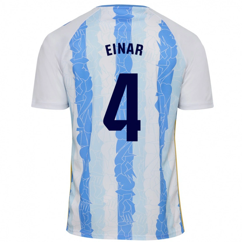 Danxen Uomo Maglia Einar Galilea #4 Bianco Blu Kit Gara Home 2024/25 Maglietta
