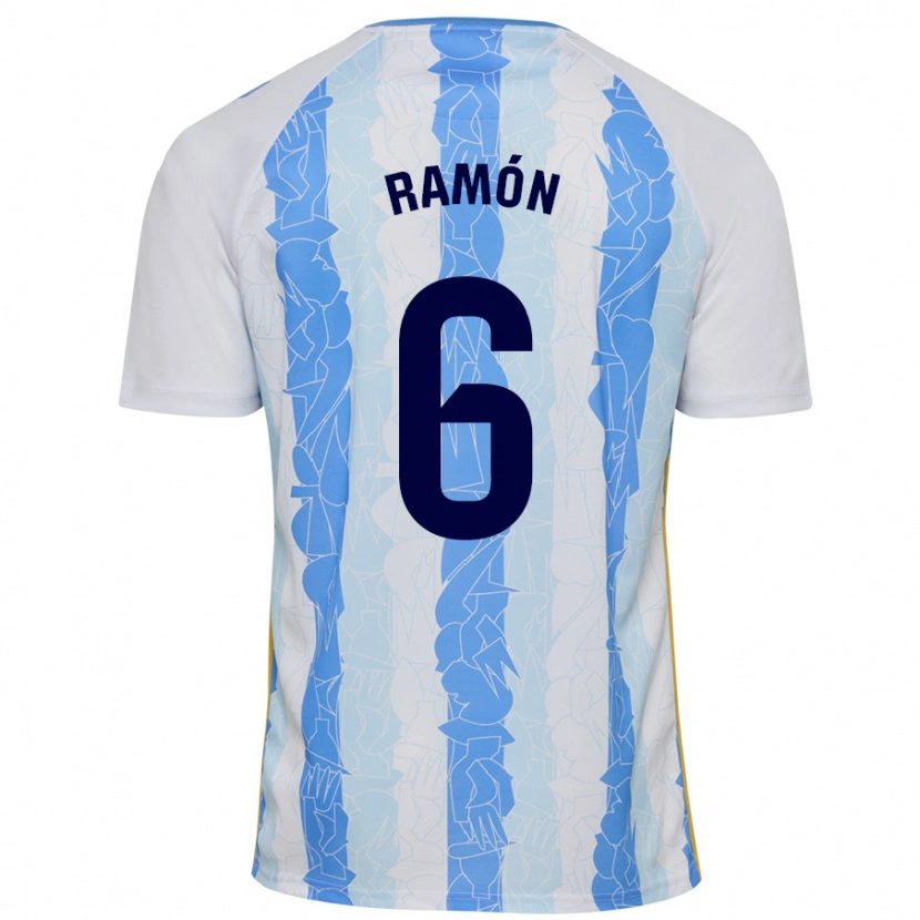 Danxen Uomo Maglia Ramón Enríquez #6 Bianco Blu Kit Gara Home 2024/25 Maglietta