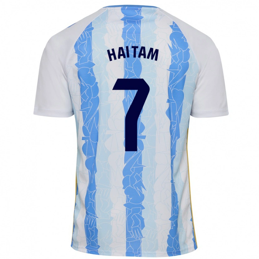 Danxen Uomo Maglia Haitam Abaida #7 Bianco Blu Kit Gara Home 2024/25 Maglietta