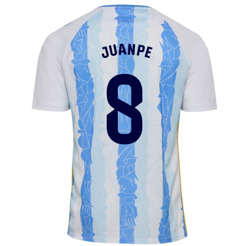 Danxen Uomo Maglia Juanpe #8 Bianco Blu Kit Gara Home 2024/25 Maglietta