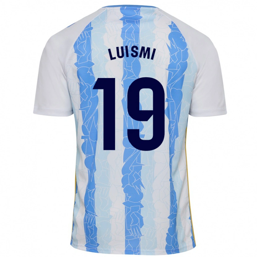 Danxen Uomo Maglia Luismi Sánchez #19 Bianco Blu Kit Gara Home 2024/25 Maglietta