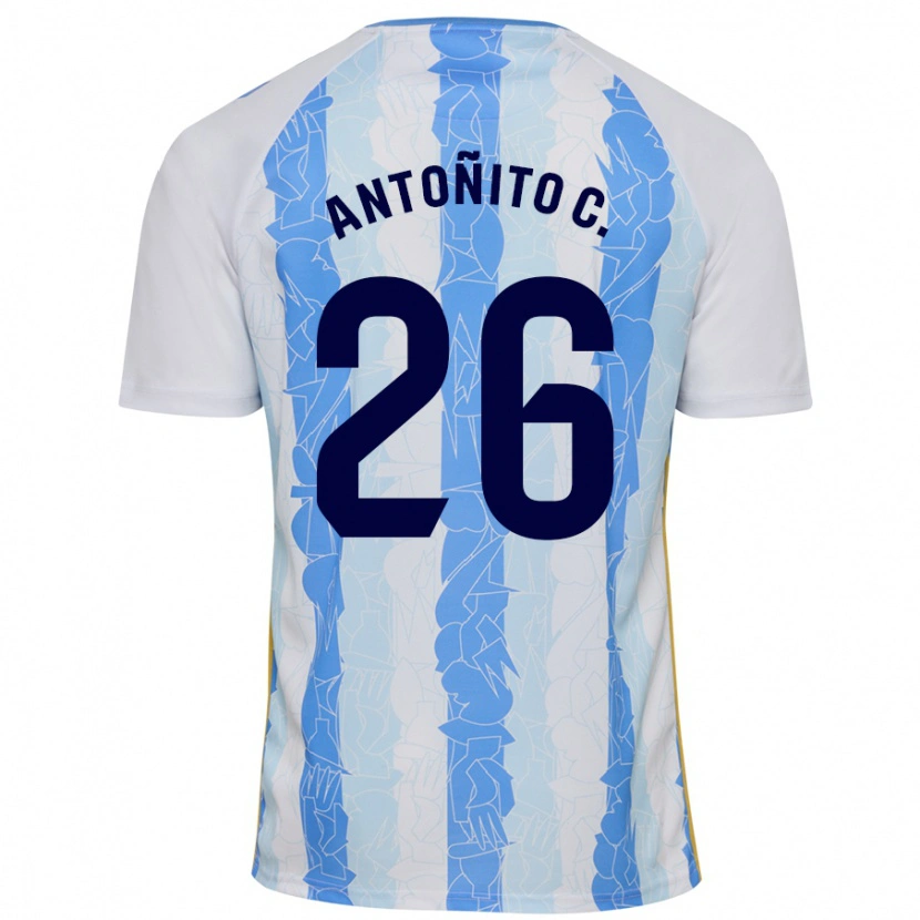 Danxen Uomo Maglia Antonio Cordero #26 Bianco Blu Kit Gara Home 2024/25 Maglietta
