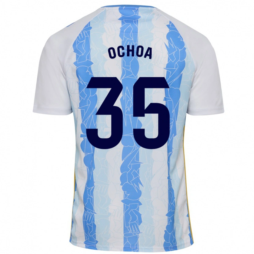 Danxen Uomo Maglia Aarón Ochoa #35 Bianco Blu Kit Gara Home 2024/25 Maglietta