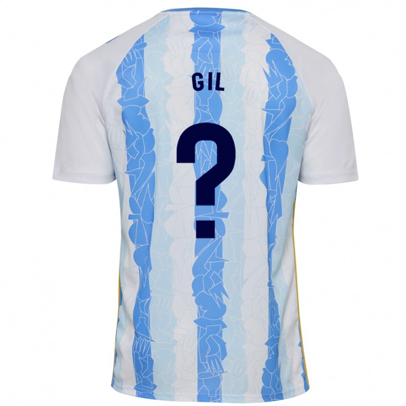 Danxen Uomo Maglia José Gil #0 Bianco Blu Kit Gara Home 2024/25 Maglietta