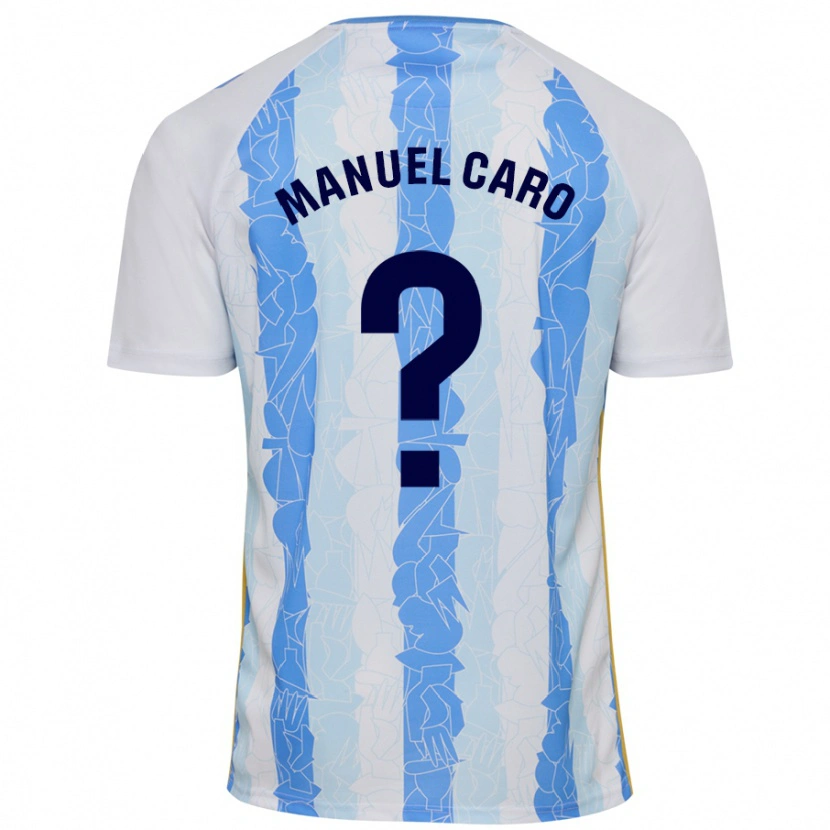 Danxen Uomo Maglia José Manuel Caro #0 Bianco Blu Kit Gara Home 2024/25 Maglietta