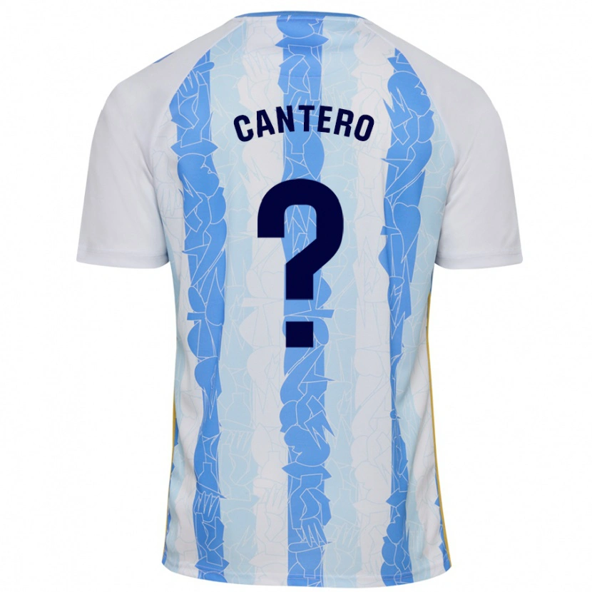 Danxen Uomo Maglia José Cantero #0 Bianco Blu Kit Gara Home 2024/25 Maglietta
