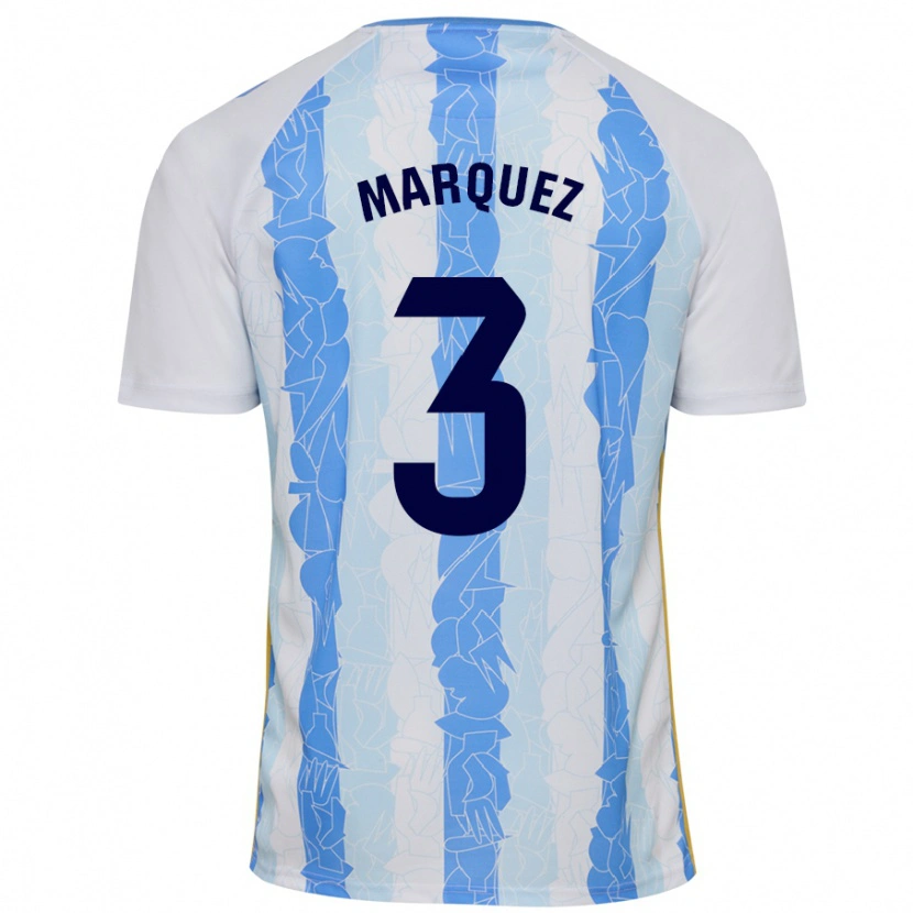 Danxen Uomo Maglia David Márquez #3 Bianco Blu Kit Gara Home 2024/25 Maglietta