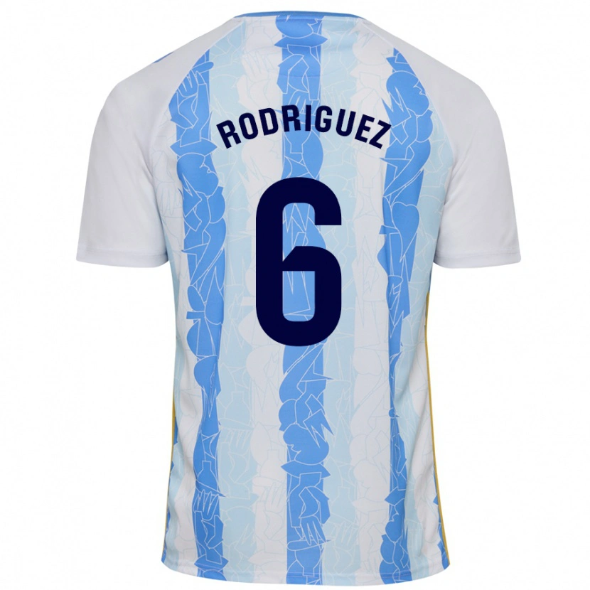Danxen Uomo Maglia Rafa Rodríguez #6 Bianco Blu Kit Gara Home 2024/25 Maglietta