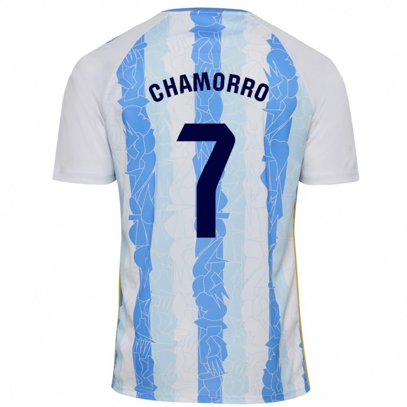 Danxen Uomo Maglia Alexis Chamorro #7 Bianco Blu Kit Gara Home 2024/25 Maglietta